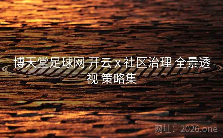 博天堂足球网 开云 x 社区治理 全景透视 策略集