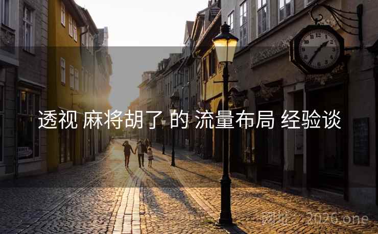 透视 麻将胡了 的 流量布局 经验谈